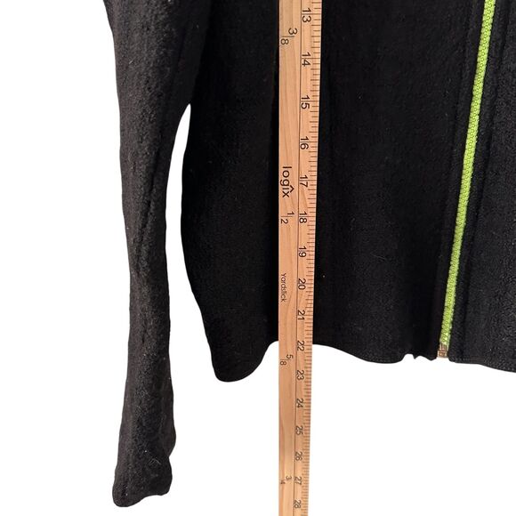 South Wool Black Art Deco Full Zip Button Pure Virgin Wool Pockets Jacket Size M - Picture 6 of 7